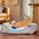 Frisco Sherpa Bolster Cat & Dog Bed, Light Gray Basketweave, Small