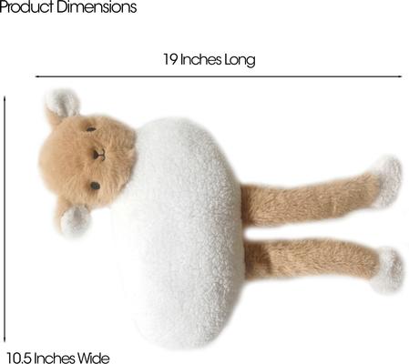 Show full view: PetRageous Designs Athena Plush Lamb Oversized Stuffed Squeak Toy, White, 19-in slide 2 of 3