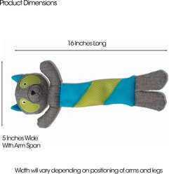 PetRageous Designs PatchRageous Raccoon Squeak & Crinkle Plush Toy, Grey, 16-in slide 2 of 3