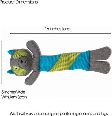 Show full view: PetRageous Designs PatchRageous Raccoon Squeak & Crinkle Plush Toy, Grey, 16-in slide 2 of 3
