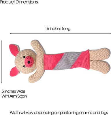 Show full view: PetRageous Designs PatchRageous Bunny Squeak & Crinkle Plush Toy, Pink, 16-in slide 2 of 3