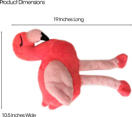 Show full view: PetRageous Designs Josey Plush Flamingo Oversized Stuffed Squeak Toy, Pink, 19-in slide 2 of 3