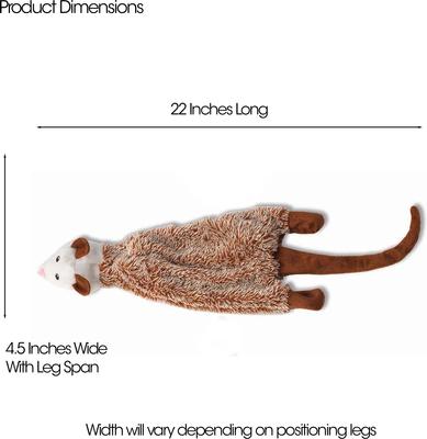 Show full view: PetRageous Designs RoadRageous Opossum Stuffless Body Squeak Plush Toy, Brown, 22-in slide 3 of 5