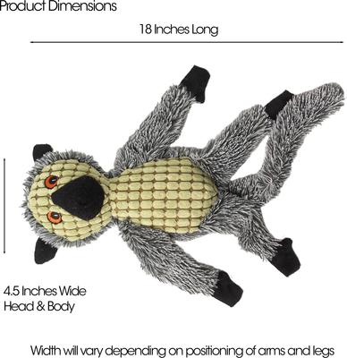 Show full view: PetRageous Designs HangRageous Lemur Squeak Plush Toy, Grey, 17-in slide 2 of 3