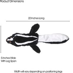 PetRageous Designs RoadRageous Skunk Stuffless Body Squeak Plush Toy, Black, 22-in slide 2 of 3