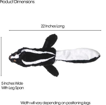 Show full view: PetRageous Designs RoadRageous Skunk Stuffless Body Squeak Plush Toy, Black, 22-in slide 2 of 3