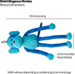 PetRageous Designs StretchRageous 18-in Monkey Squeak & Crinkle Plush Dog Toy, Teal slide 2 of 4
