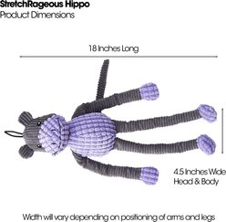 PetRageous Designs StretchRageous 18-in Hippo Squeak & Crinkle Plush Dog Toy, Purple slide 2 of 3