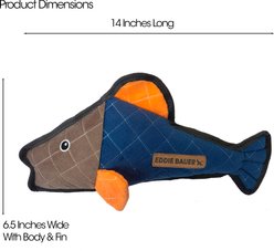 Eddie Bauer 14-in Fish Squeak & Crinkle Plush Dog Toy, Blue slide 2 of 3