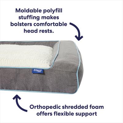 Show full view: Frisco Orthopedic Sofa Cat & Dog Bed with Removable Cover, Gray, Large slide 4 of 9