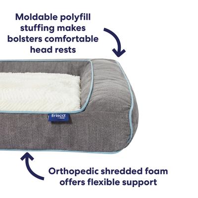 Show full view: Frisco Orthopedic Sofa Cat & Dog Bed with Removable Cover, Gray, Medium slide 6 of 11
