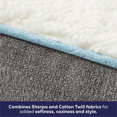 Show full view: Frisco Sherpa Bolster Cat & Dog Bed, Gray, Large slide 3 of 8