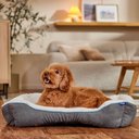 Frisco Sherpa Bolster Cat & Dog Bed, Gray, Large