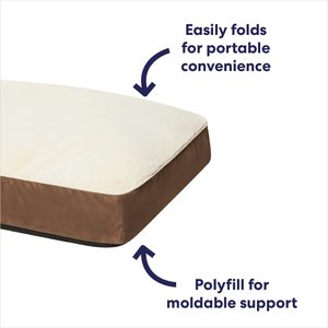 Frisco Faux Suede Pillow Cat & Dog Bed with Removable Cover, Brown, X-Large
