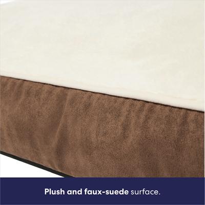 Show full view: Frisco Faux Suede Pillow Cat & Dog Bed with Removable Cover, Brown, X-Large slide 3 of 9