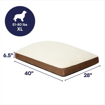 Show full view: Frisco Faux Suede Pillow Cat & Dog Bed with Removable Cover, Brown, X-Large slide 2 of 9