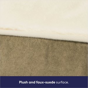 Frisco Faux Suede Pillow Cat & Dog Bed with Removable Cover, Khaki Green, X-Large