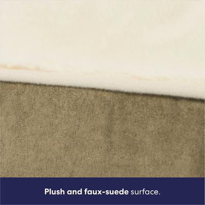 Show full view: Frisco Faux Suede Pillow Cat & Dog Bed with Removable Cover, Khaki Green, X-Large slide 3 of 9