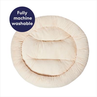 Show full view: Frisco Faux Suede Donut Cuddler Cat & Dog Bed, Brown, Medium slide 6 of 10