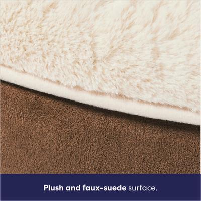 Show full view: Frisco Faux Suede Donut Cuddler Cat & Dog Bed, Brown, Medium slide 4 of 10