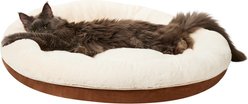 Frisco Faux Suede Donut Cuddler Cat & Dog Bed, Brown, Medium slide 2 of 9