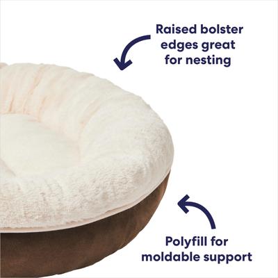 Show full view: Frisco Faux Suede Donut Cuddler Cat & Dog Bed, Brown, Small slide 5 of 10