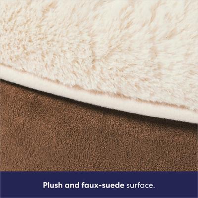 Show full view: Frisco Faux Suede Donut Cuddler Cat & Dog Bed, Brown, Small slide 4 of 10