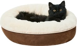 Frisco Faux Suede Donut Cuddler Cat & Dog Bed, Brown, X-Small slide 2 of 9