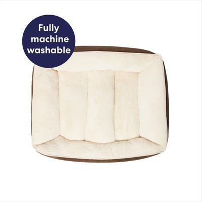 Show full view: Frisco Faux Suede Bolster Cat & Dog Bed, Brown, Large slide 6 of 10
