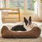 Show in main carousel: Frisco Faux Suede Bolster Cat & Dog Bed, Brown, Medium slide 1 of 10