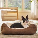 Frisco Faux Suede Bolster Dog Bed, Brown, Medium