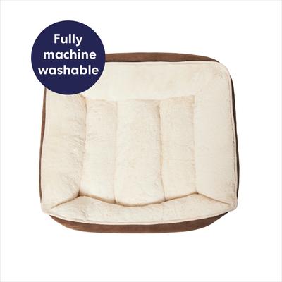 Show full view: Frisco Faux Suede Bolster Cat & Dog Bed, Brown, Small slide 7 of 11