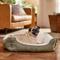 Show in main carousel: Frisco Faux Suede Bolster Cat & Dog Bed, Khaki Green, Medium slide 1 of 10