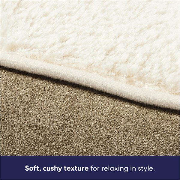 Show full view: Frisco Faux Suede Bolster Cat & Dog Bed, Khaki Green, Small slide 4 of 10