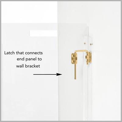 Show full view: Hiddin Clear Wall Mounted Tall Zig Zag Dog Gate, Clear, Gold, 4-Panel slide 6 of 8