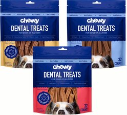 Variety Pack - Chewy Natural Dental Chew Treats (FORMERLY TRUE ACRE FOODS): Peanut Butter, Original & Beef Flavors