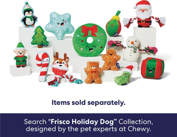 Show full view: Frisco Holiday Wreath Plush Squeaky Dog Toy, Medium/Large slide 5 of 8