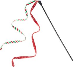 Frisco Holiday Fabric Teaser Wand Cat Toy