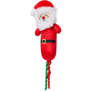 Frisco Holiday Santa Plush Kicker Cat Toy with Catnip & Silvervine