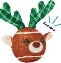 Frisco Holiday Festive Fetch Squeaky Tennis Ball Dog Toy, Reindeer, Medium, 1 count slide 2 of 6