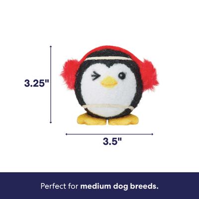 Show full view: Frisco Holiday Festive Fetch Squeaky Tennis Ball Dog Toy, Penguin, Medium, 1 count slide 2 of 7