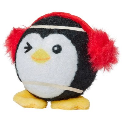 Frisco Frisco Christmas Festive Fetch Squeaky Tennis Ball Dog Toy, Penguin, Medium