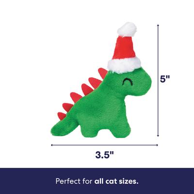 Show full view: Frisco Holiday Dinosaur Sound Electronic Plush Cat Toy with Catnip & Silvervine slide 2 of 8