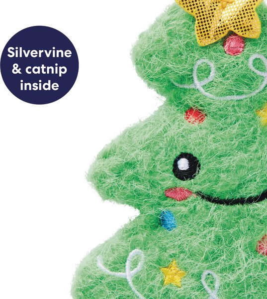 Show full view: Frisco Holiday Christmas Tree Plush Cat Toy with Silvervine & Catnip slide 3 of 8
