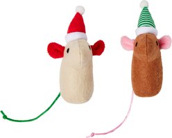 Frisco Holiday Mice Felt Cat Toy with Catnip & Silvervine, 2 count