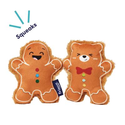 Show full view: Frisco Holiday Gingerbread Man & Bear Plush Squeaky Dog Toy, Small/Medium, 2 count slide 4 of 10