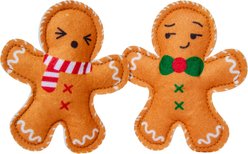 Frisco Holiday Gingerbread Felt Cat Toy with Catnip & Silvervine, 2 count