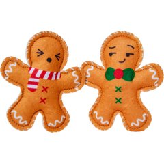 Frisco Holiday Gingerbread Felt Cat Toy with Catnip & Silvervine, 2 count