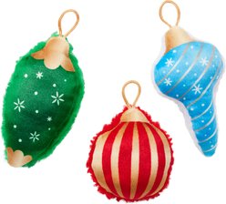 Frisco Holiday Ornaments Plush Cat Toy with Catnip & Silvervine, 3 count