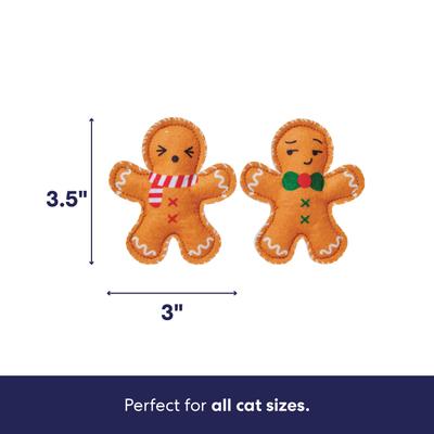 Show full view: Frisco Holiday Gingerbread Felt Cat Toy with Catnip & Silvervine, 2 count slide 2 of 8